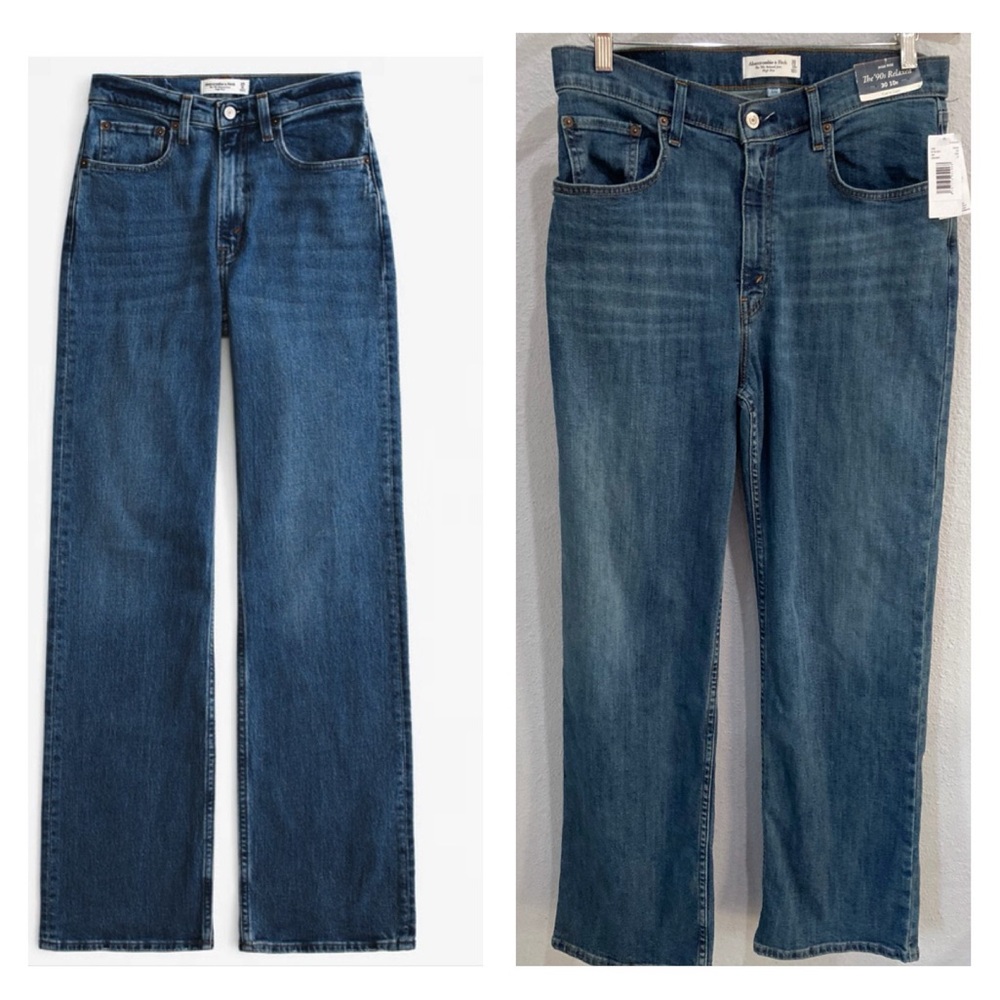 New Abercrombie&Fitch High Rise 90’s Curve Love Relaxed Contemporary Jeans